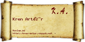 Kren Artúr névjegykártya